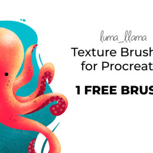 1 free texture brush for procreate by luma llama