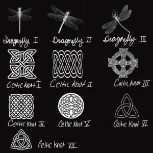 dragon flies and celtic knots procreate