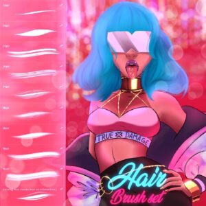 free anime hair brushpack