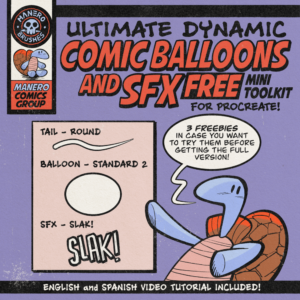 free comic balloons & sfx mini toolkit for procreate