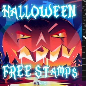 free halloween procreate stamps brushes