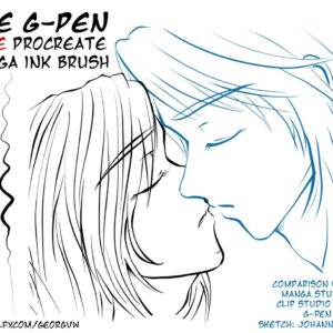free manga ink brush g pen for procreate