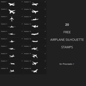 free airplane stamps set