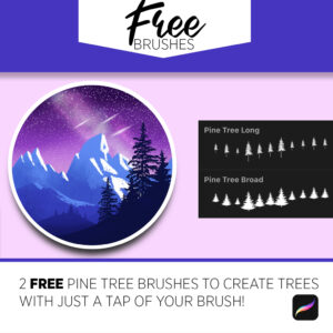 free pine tree brushes for procreate and photoshop