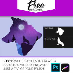 free wolf brushes for procreate and photoshop