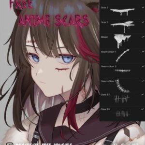 free anime scars brush pack!