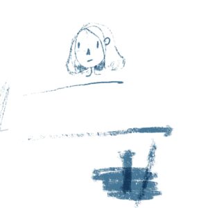 grainy charcoal oval shape