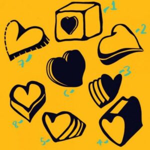 heartshape inspired design stamps