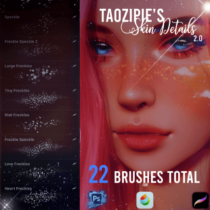 huge pack of skin brushes for procreate by taozipie skin details 2.0