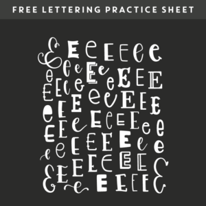many ways to letter e – free procreate practice sheet