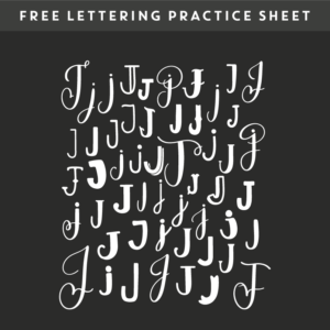 many ways to letter j – free procreate practice sheet