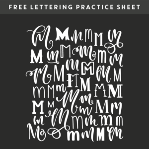 many ways to letter m – free procreate practice sheet