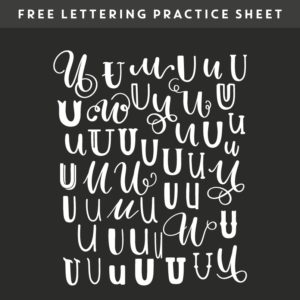 many ways to letter u – free procreate practice sheet