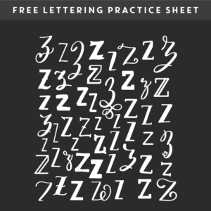 many ways to letter z – free procreate practice sheet