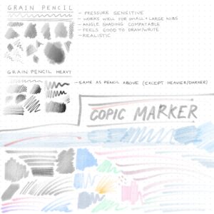 new brushes copics, pencils, etc procreate