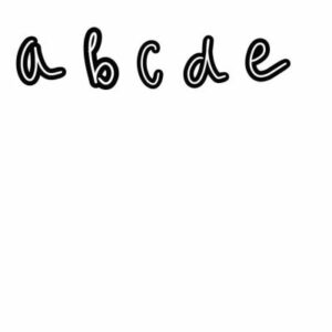 outline brush letter stamps