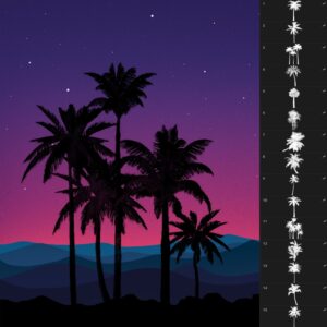 palm tree stamps for procreate