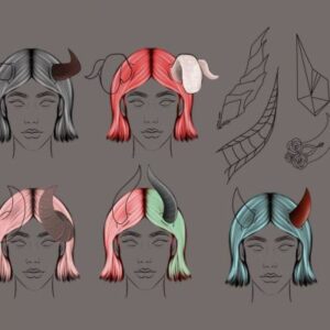 procreate easy horns stamp