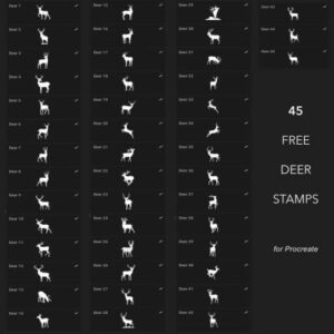 procreate free 45 deer stamps set