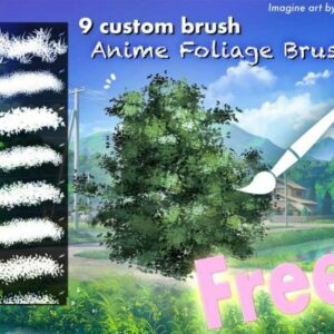 procreate free anime foliage brush