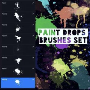 procreate paint drops brushes set