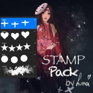 procreate set of 4 stamps brushes