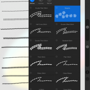 procreate stitches and sequins