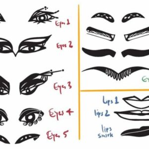 quirky faces mix&match stamps(free)