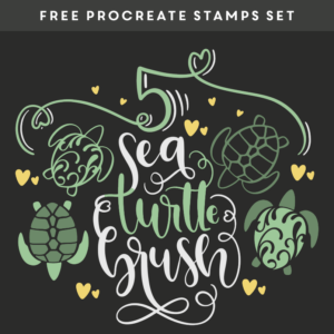 sea turtles – free procreate brush stamps set