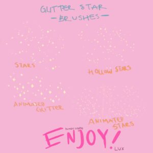 star glitter brushes + freckle brush procreate