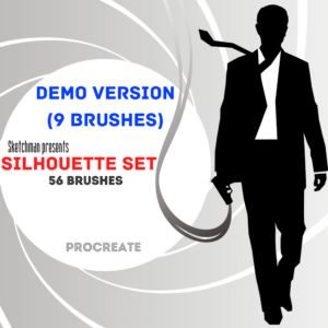 silhouette set 56 brushes procreate (demo)