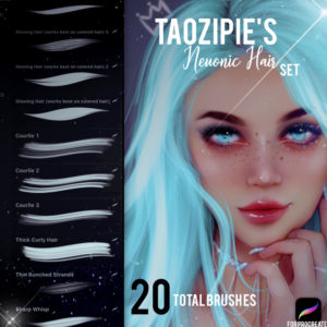 's neuonic hair brush set for procreate