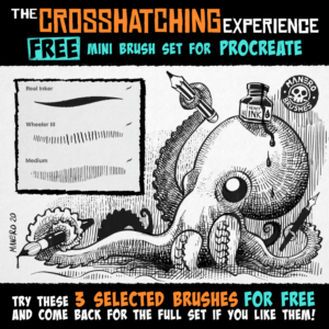 the crosshatching experience free mini brush set for procreate