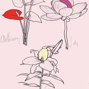 three free flower stamp brushes