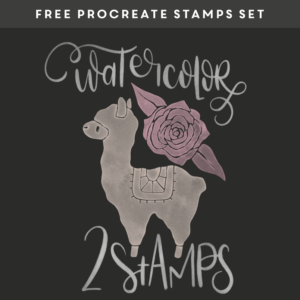 watercolor – free procreate brush stamps set
