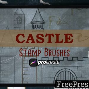 castle illustration brush stamp procreate b8arkkw