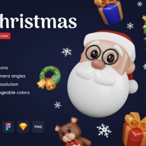 christmas pack customizable 3d icons