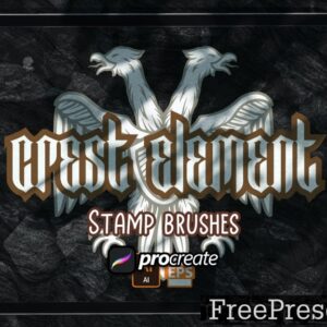 crest element heraldic brush stamp procreate cc2xxgl