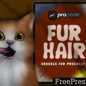 dans fur hair brush stamp procreate hjs667y