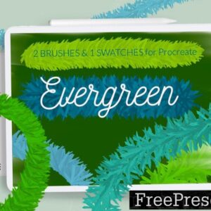 evergreen procreate. christmas tree swatches brush jlg5mhj