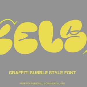 kelsi free graffiti bubble style font (free comercial use)