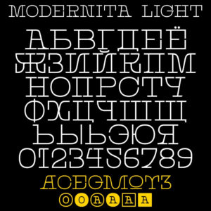 modernita 0.1 font cyrillic by emmeran richard (personal use)