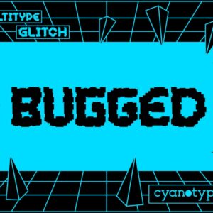 multitype glitch font cyrillic by damián guerrero ( cyanotype ) (personal use)