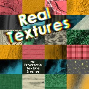 procreate brush set realistic textures & patterns 28+ brushes