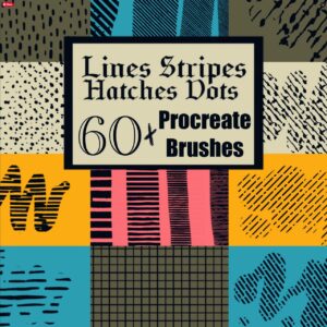 stripes lines hatches dots procreate brushes (6)